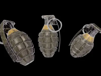 MK2 Grenade Low-poly 3D model