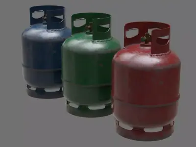 Gas Cylinder 1B Low-poly 3D model