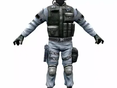 R6 Face mask Army Soldier Low-poly 3D model