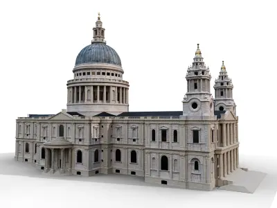 St Pauls Cathedral Low-poly 3D model