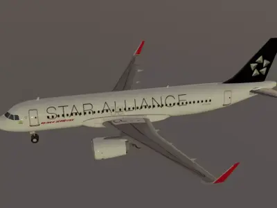 Star Alliance airbus a320neo low poly 3D Model  Low-poly 3D model