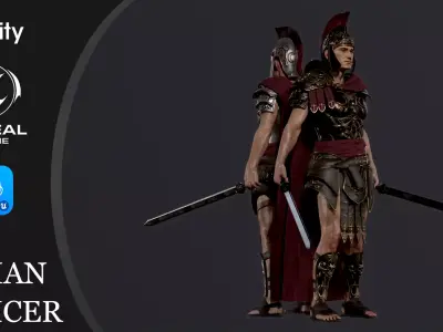 ROMAN LEGION OFFICER Low-poly 3D model