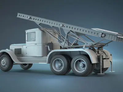 BM-13 Katyusha High-Poly 3D model