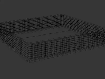 Modern flat-roof office building model 3D model