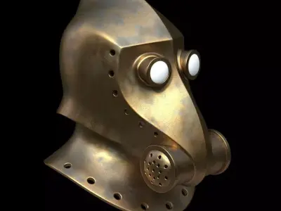 Steampunk helmet Free low-poly 3D model