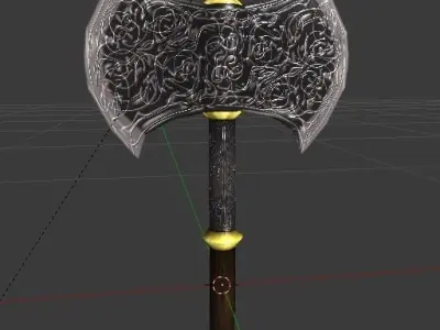 Battle ax1 Low-poly 3D model