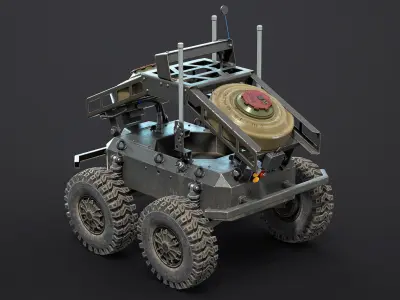 Ratel-S UGV Kamikaze and Miner Low-poly 3D model