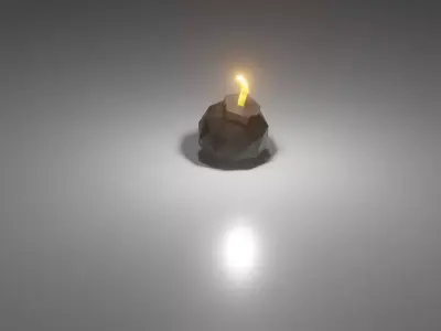 Low poly bomb candle 3D model