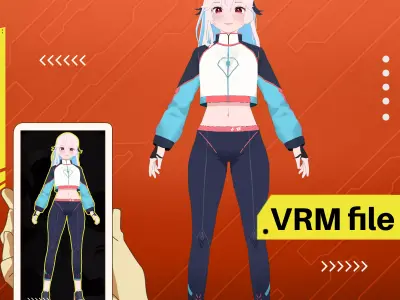 VRM RUNNING SPORTWEAR SCIFI OUTFIT COSTUME BODYSUIT 3D model