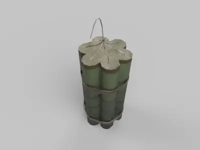 Dynamite bamboo canister Low-poly 3D model