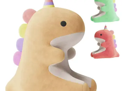 Lovely Candy Dinosaur Plush Toy 3D model