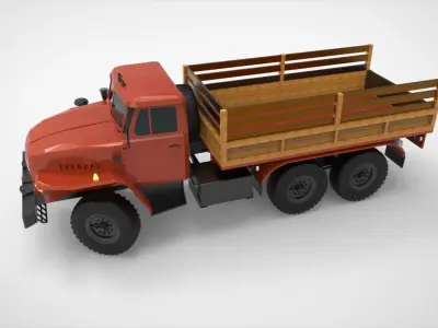 Truck Ural-4320 Low-poly 3D model