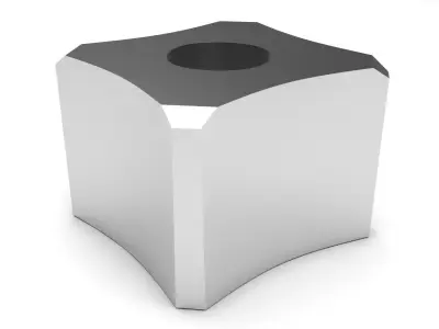 Square Curvy Nut 3D model
