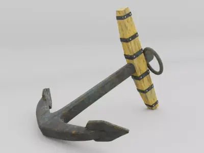Galleon Anchor Low-poly 3D model