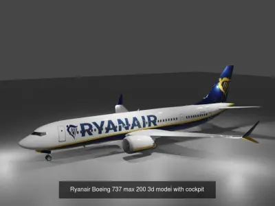 Boeing 737 max 8 20 liveries 3D model cockpit 3D Model Collection