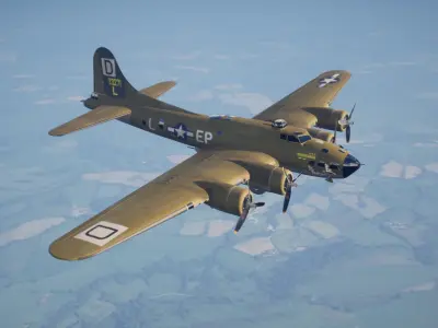 B-17F Flying Fortress Nine Little Yanks and a Jerk Low-poly 3D model