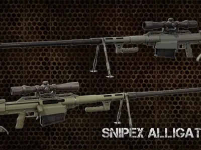 Sniper Rifle Snipex Alligator Low-poly 3D model