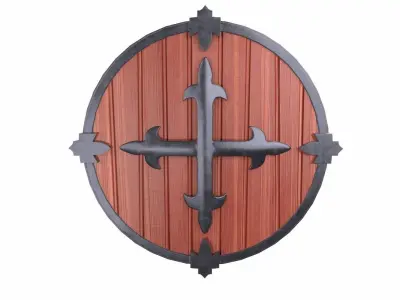 Shield Red Low-poly 3D model