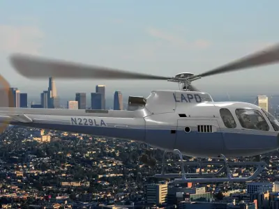AS-350 LAPD 3 Animated Low-poly 3D model