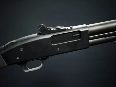 PBR - M590 Pump Action Shotgun Sawn Off - Game-Ready 3D Asset Low-poly 3D model