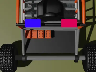 Bugys police car with trailer Free 3D model