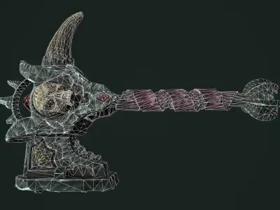 Undead battle-hammer Low-poly 3D model