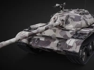 T-54 Game Ready Low-poly 3D model