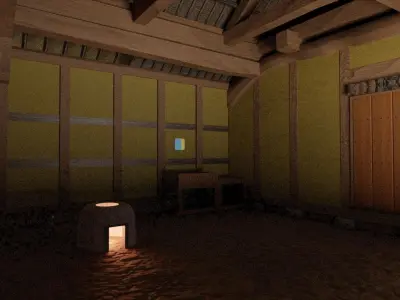 Japanese old farmers house 3D model