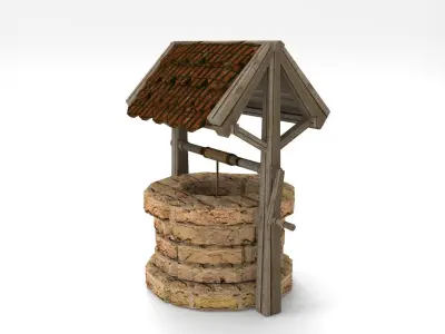 Old well Low-poly 3D model