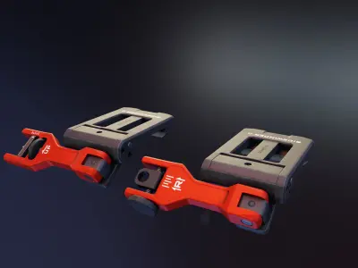 Sidewinder 2 BUIS sights Low-poly 3D model