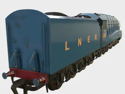Mallard Steam Train Low-poly 3D model