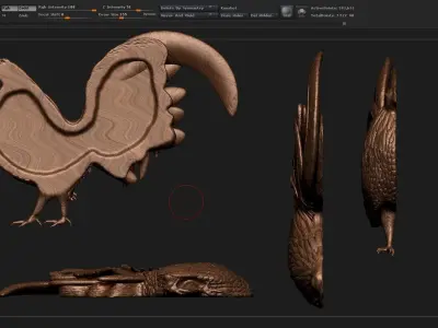 Rooster silver 3D model