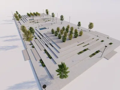 public park-Private Park Landscape Urban 3D model