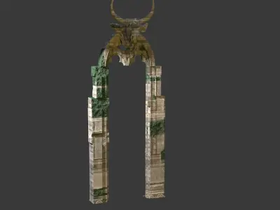 Bulls head Stone arch 2 3D model
