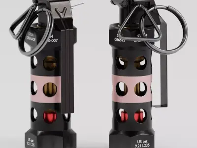 Flashbang fire extinguisher grenade Low-poly 3D model