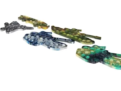 Military Vehicles Pop It Fidget Toys Set 3D model