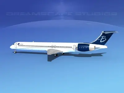 McDonnell Douglas MD83 Blue Line 3D model