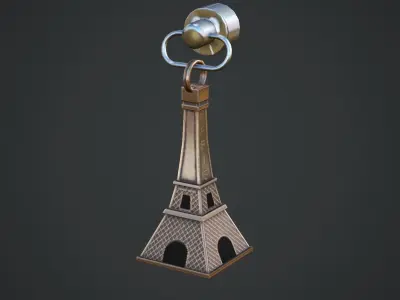 Eiffel Tower Weapon Charm - Low Poly Game Ready Low-poly 3D model