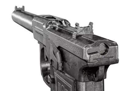 Sunngard Automatic Pistol 1909 Low-poly 3D model