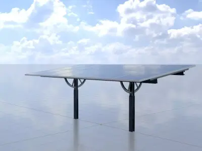 Agricultural photovoltaic with animation 8m Low-poly 3D model