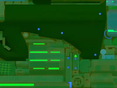 31-AUG A3-gun model 3d game ready model Low-poly 3D model Low-poly 3D model