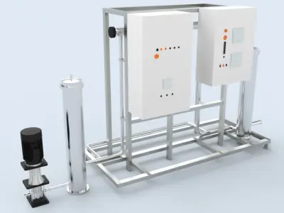 Ultra violet UV purification system for water treatment Low-poly 3D model