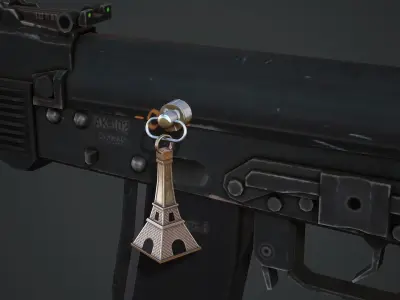 Eiffel Tower Weapon Charm - Low Poly Game Ready Low-poly 3D model