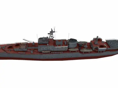 Ugra-class submarine tender Low-poly 3D model