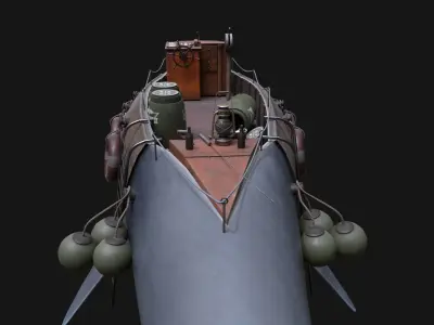 Shark Ship Low-poly 3D model