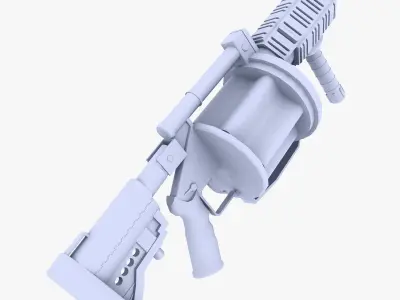 Milkor MGL Multiple Grenade Launcher Low-poly 3D model