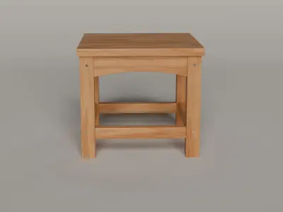 Club Square Side Table - 6 COLORS Wood and Polywood Low-poly 3D model