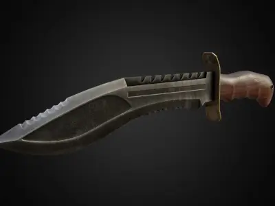 Kukri knife skin standoff 2 Low-poly 3D model