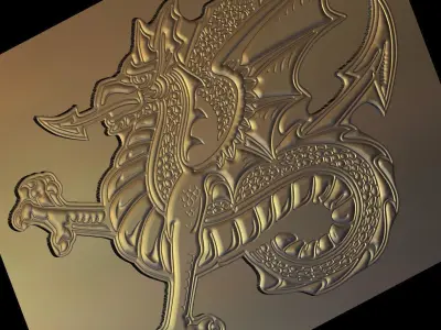 Dragon v3 Suitable for embossing Hot Foil Technique 3D model