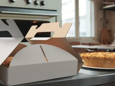 Apple Charlotte in Cardboard Box with Handles 3D model